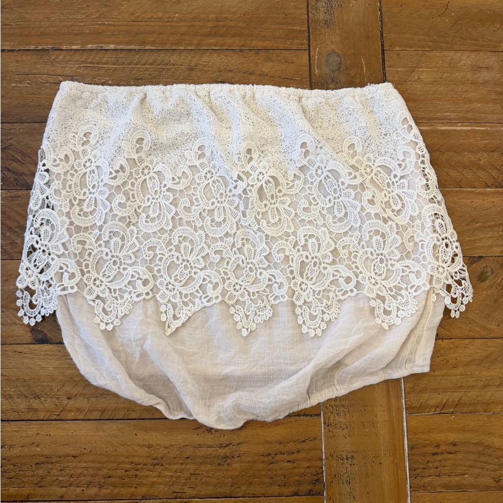 Poetry White Lace Overlay Top